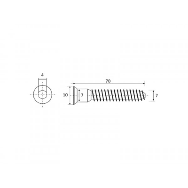 Конфирмат D7x70 шестигранный, с отверстием, оцинкованный, FIRMAX