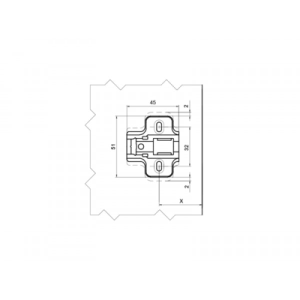 Планка монтажная Firmax для петель серии Click-on, Soft-Close H=4