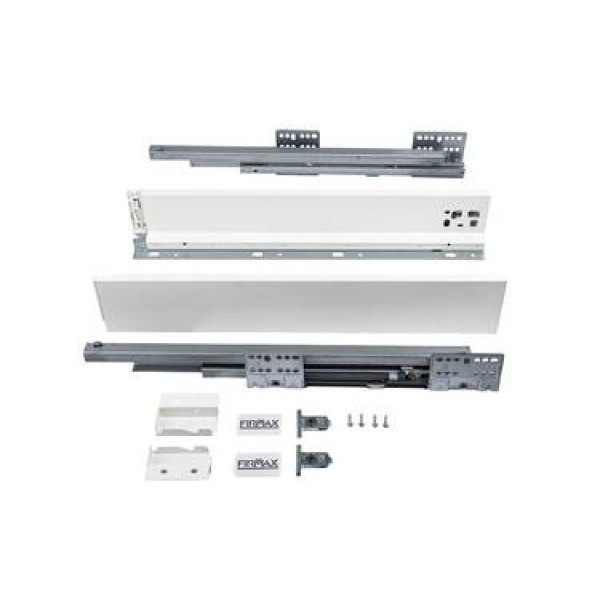 Комплект ящика Firmax Smartline, длина 500 мм, высота 84 мм, с доводчиком, белый