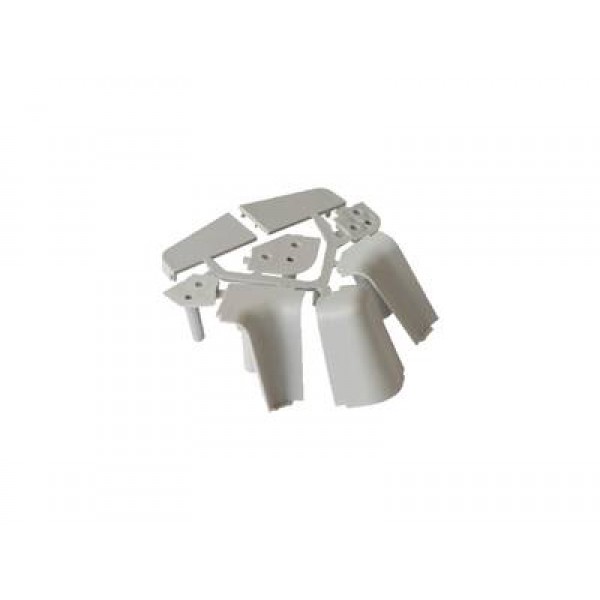 Комплект соединителей овального пристеночного бортика FIRMAX (2 90градусов, 2 заглушки, 1 135 градусов), пластик, серый