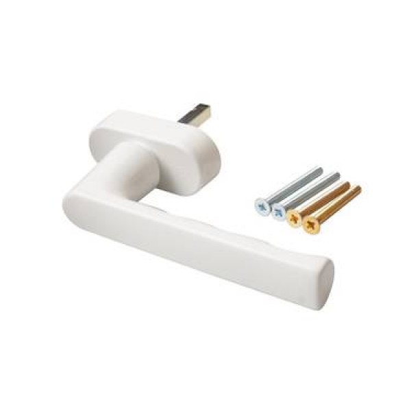Ручка оконная HOPPE Hamburg SecuForte, штифт vario fit 32-42 мм, белая, 2 винта
