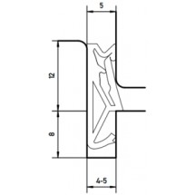 Уплотнитель для деревянных евроокон DEVENTER на фальц створки, ширина паза 4-5 мм, ТЭП, серый RAL 7040